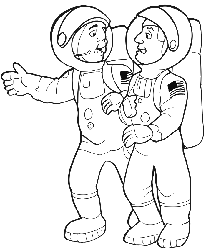 Plansa de colorat cu Astronaut 2 12